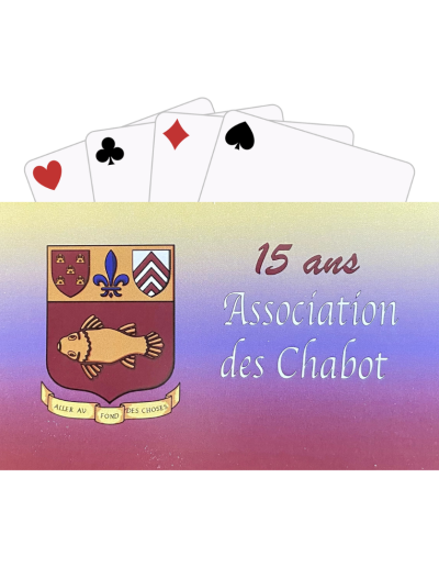 Jeu de cartes à l'effigie du 15e anniversaire de l'Association des Chabot