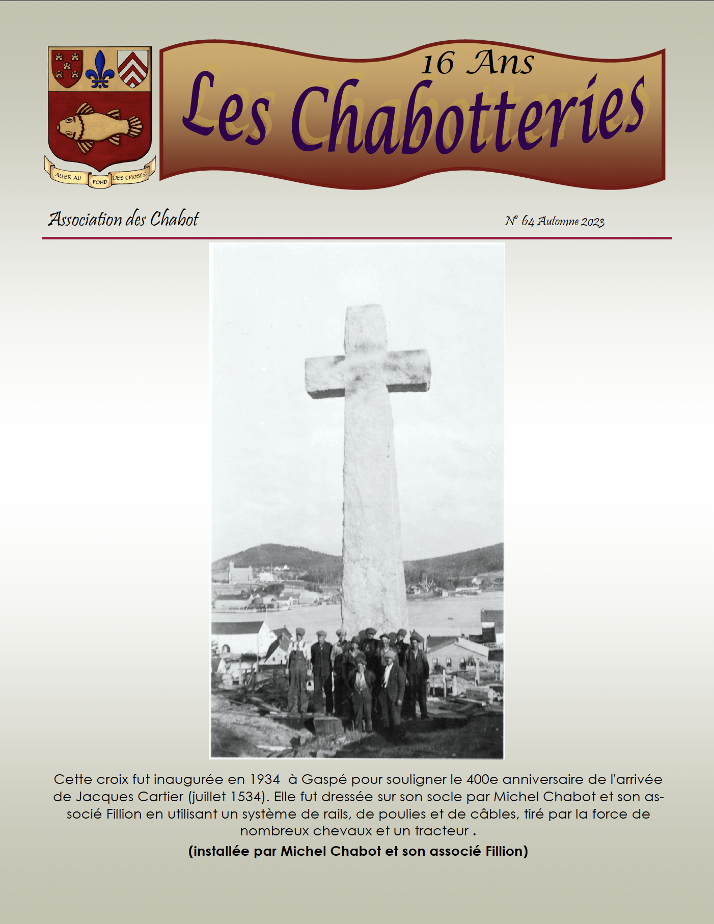 Les Chabotteries - Numéro 58 - Couverture Français | Association des Chabot