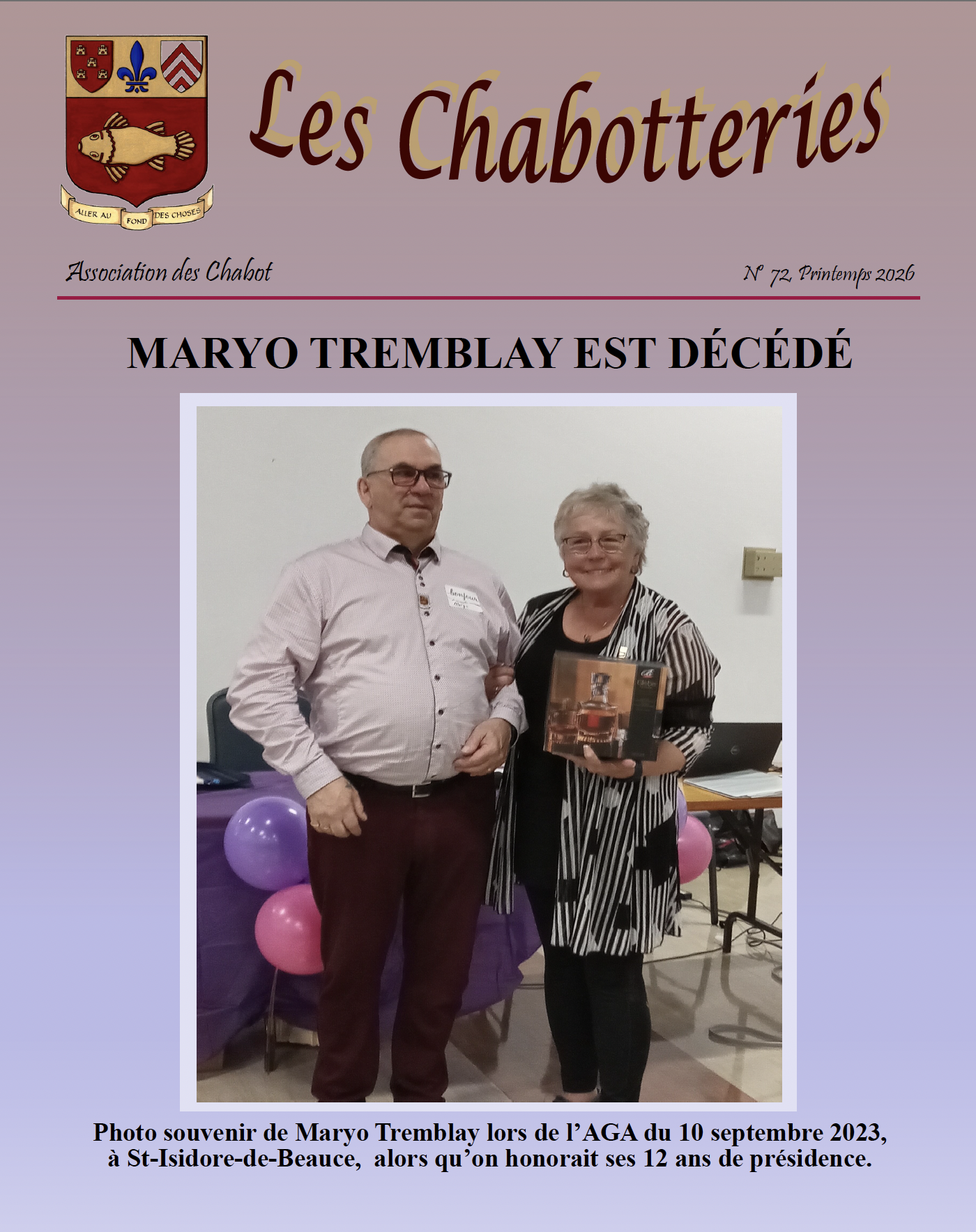 Les Chabotteries - Numéro 58 - Couverture Français | Association des Chabot
