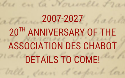 2007-2027 | 20e anniversary of the Association des Chabot!
