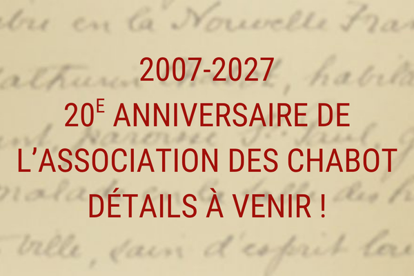 2007-2027 | 20e anniversaire de l&rsquo;Association des Chabot!